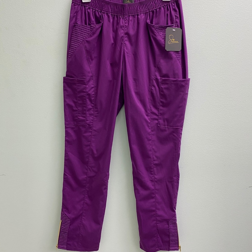 Purple Jaanuu Elastic Waistband Scrub Pants